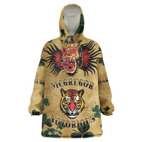The Irishman-Notorious Wearable Blanket Hoodie Old School Tattoos and Shamrocks Grunge Style