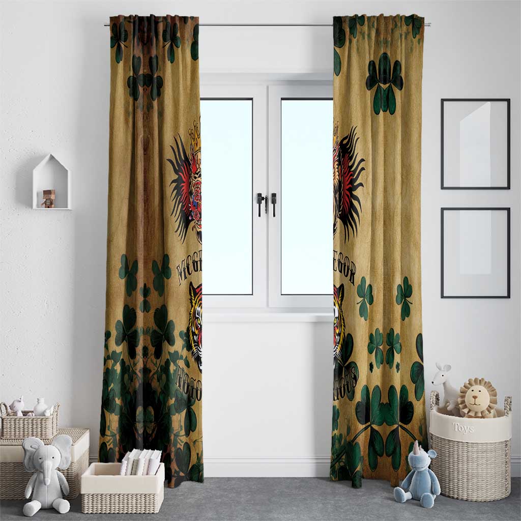 The Irishman-Notorious Window Curtain Old School Tattoos and Shamrocks Grunge Style