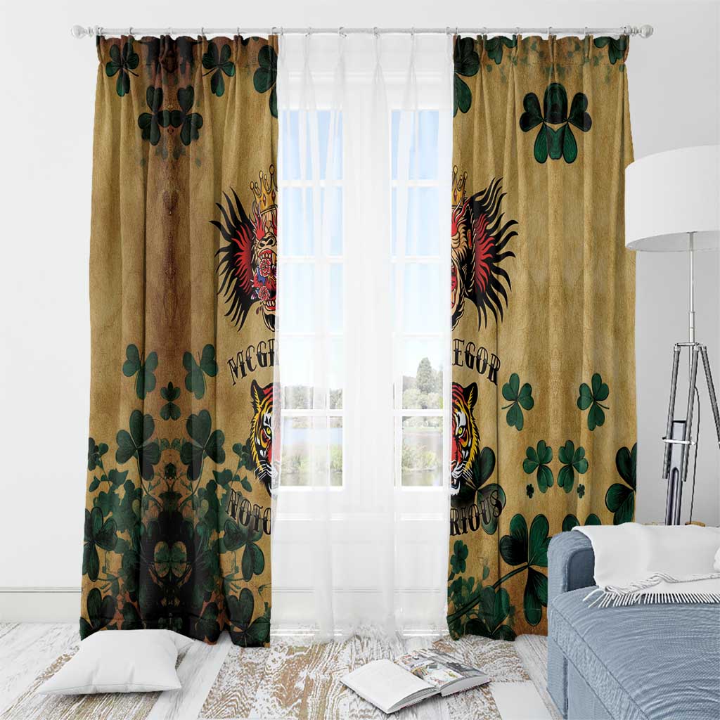 The Irishman-Notorious Window Curtain Old School Tattoos and Shamrocks Grunge Style