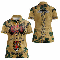 The Irishman-Notorious Women Polo Shirt Old School Tattoos and Shamrocks Grunge Style