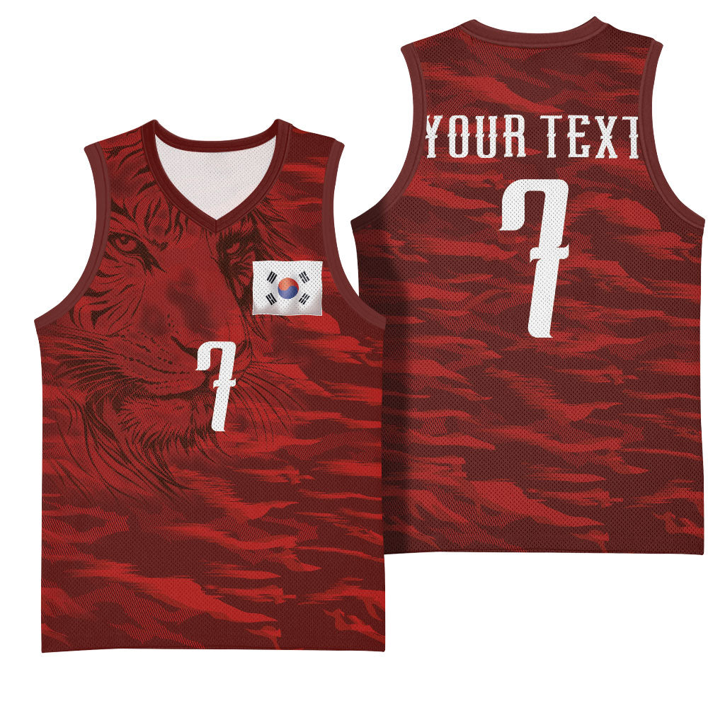 Custom South Korea National Football Basketball Jersey Tigers-Taegeuk Warriors Red