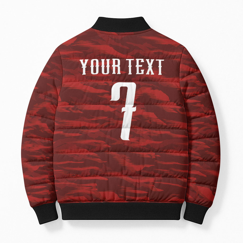 Custom South Korea National Football Bomber Puffer Jacket Tigers-Taegeuk Warriors Red