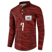 Custom South Korea National Football Button Sweatshirt Tigers-Taegeuk Warriors Red