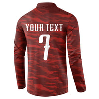 Custom South Korea National Football Button Sweatshirt Tigers-Taegeuk Warriors Red