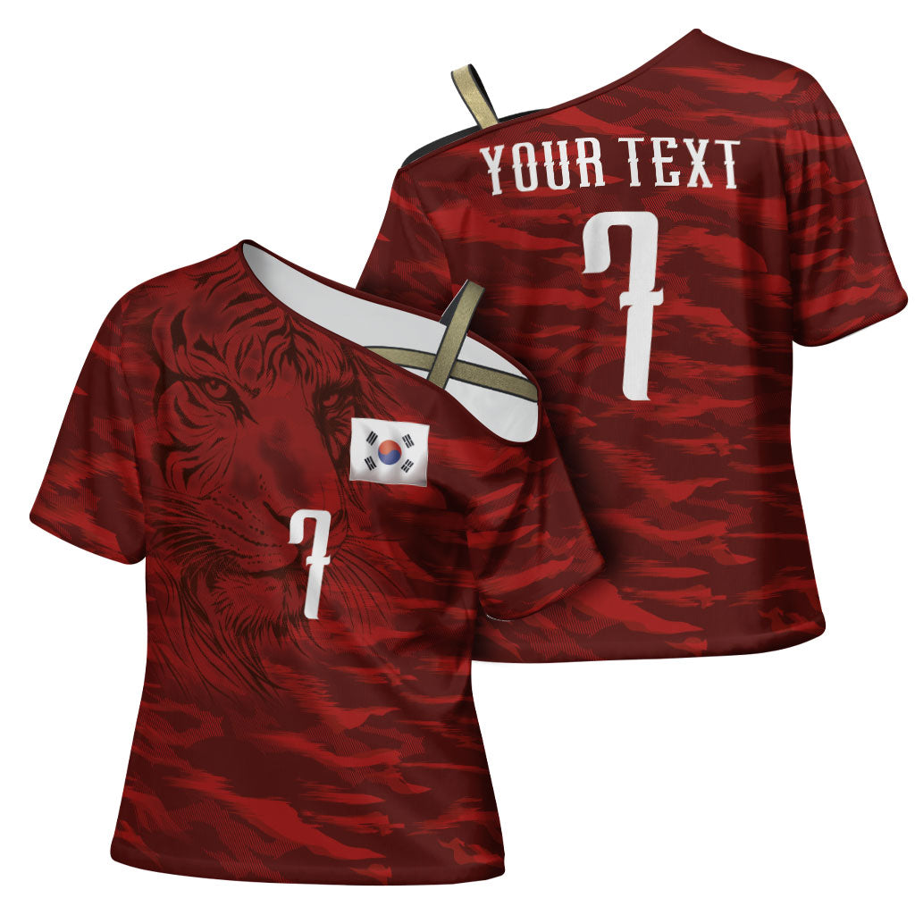 Custom South Korea National Football Cross Shoulder Shirt Tigers-Taegeuk Warriors Red