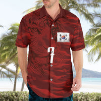 Custom South Korea National Football Hawaiian Shirt Tigers-Taegeuk Warriors Red