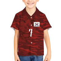 Custom South Korea National Football Hawaiian Shirt Tigers-Taegeuk Warriors Red
