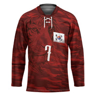 Custom South Korea National Football Hockey Jersey Tigers-Taegeuk Warriors Red