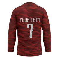 Custom South Korea National Football Hockey Jersey Tigers-Taegeuk Warriors Red