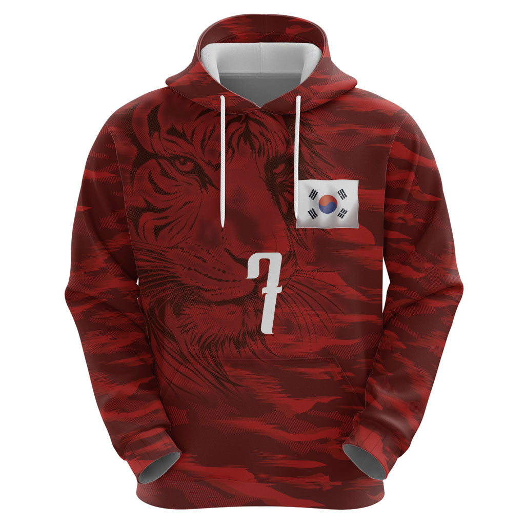 Custom South Korea National Football Hoodie Tigers-Taegeuk Warriors Red