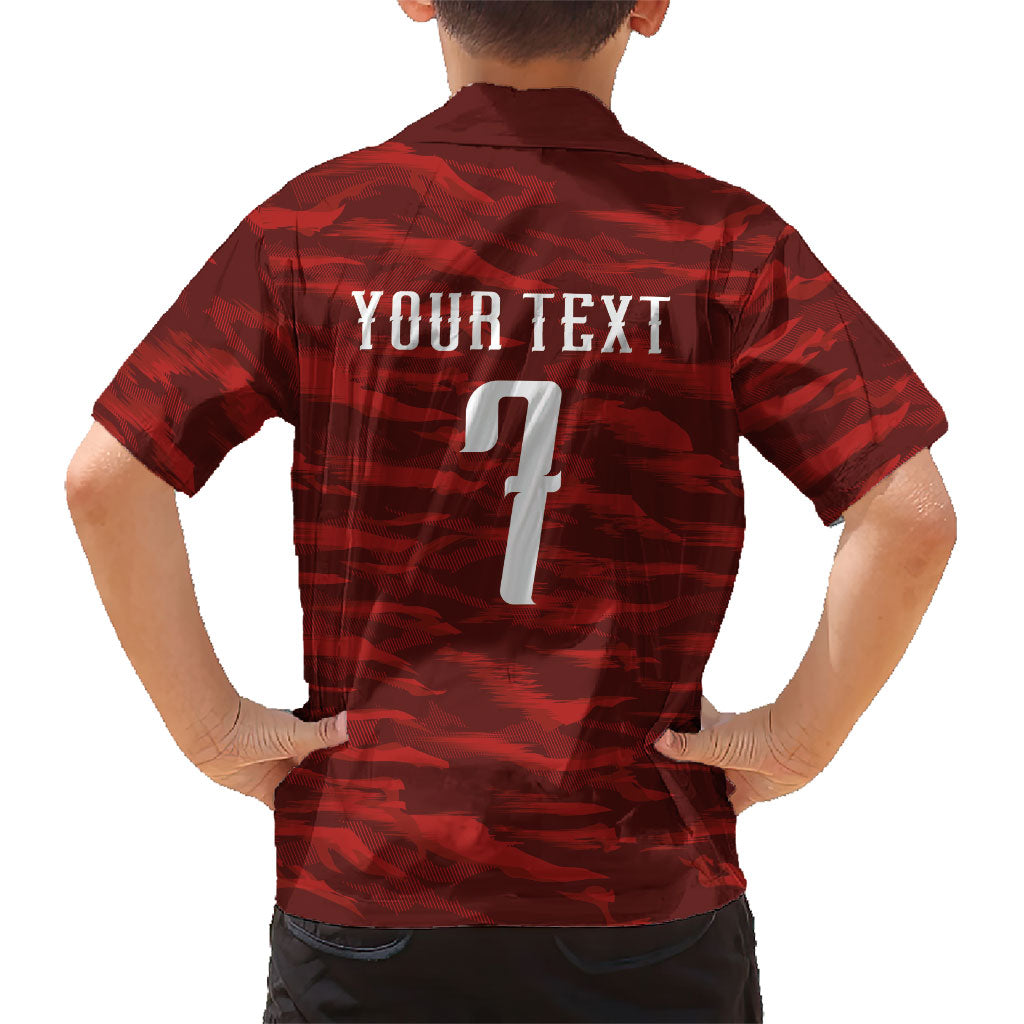 Custom South Korea National Football Kid Hawaiian Shirt Tigers-Taegeuk Warriors Red