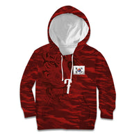 Custom South Korea National Football Kid Hoodie Tigers-Taegeuk Warriors Red