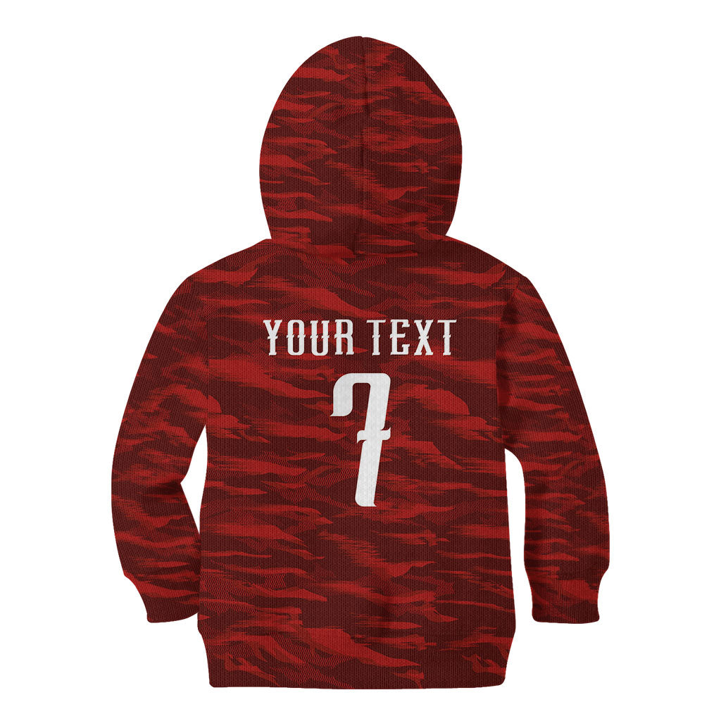 Custom South Korea National Football Kid Hoodie Tigers-Taegeuk Warriors Red