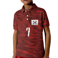 Custom South Korea National Football Kid Polo Shirt Tigers-Taegeuk Warriors Red