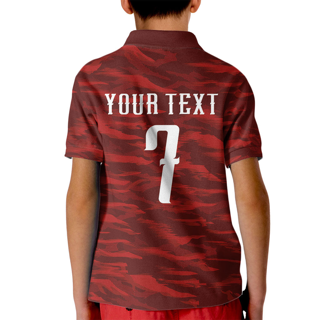 Custom South Korea National Football Kid Polo Shirt Tigers-Taegeuk Warriors Red