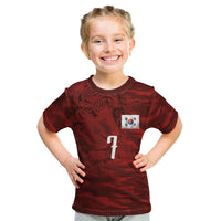 Custom South Korea National Football Kid T Shirt Tigers-Taegeuk Warriors Red