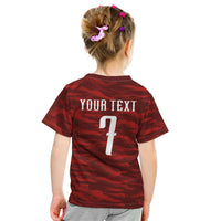 Custom South Korea National Football Kid T Shirt Tigers-Taegeuk Warriors Red