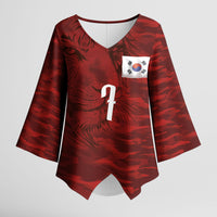 Custom South Korea National Football Kimono Sleeve Blouse Tigers-Taegeuk Warriors Red