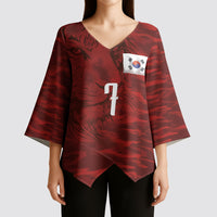 Custom South Korea National Football Kimono Sleeve Blouse Tigers-Taegeuk Warriors Red