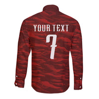 Custom South Korea National Football Long Sleeve Button Shirt Tigers-Taegeuk Warriors Red