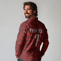 Custom South Korea National Football Long Sleeve Polo Shirt Tigers-Taegeuk Warriors Red