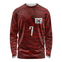 Custom South Korea National Football Long Sleeve Shirt Tigers-Taegeuk Warriors Red