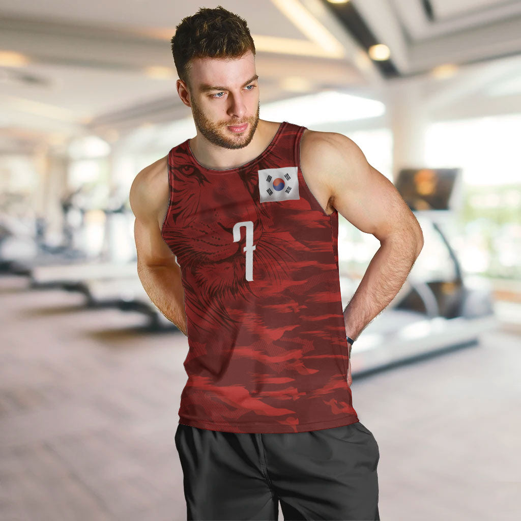 Custom South Korea National Football Men Tank Top Tigers-Taegeuk Warriors Red