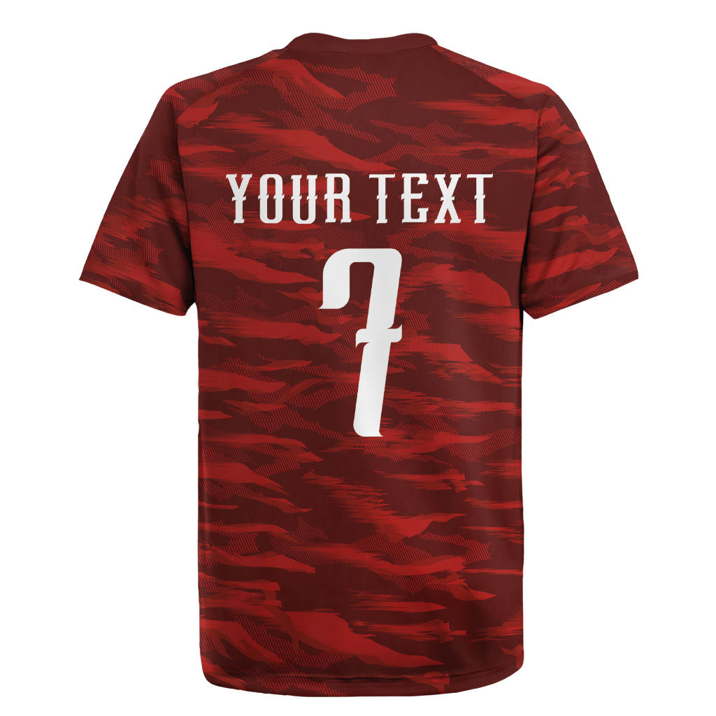 Custom South Korea National Football Rugby Jersey Tigers-Taegeuk Warriors Red