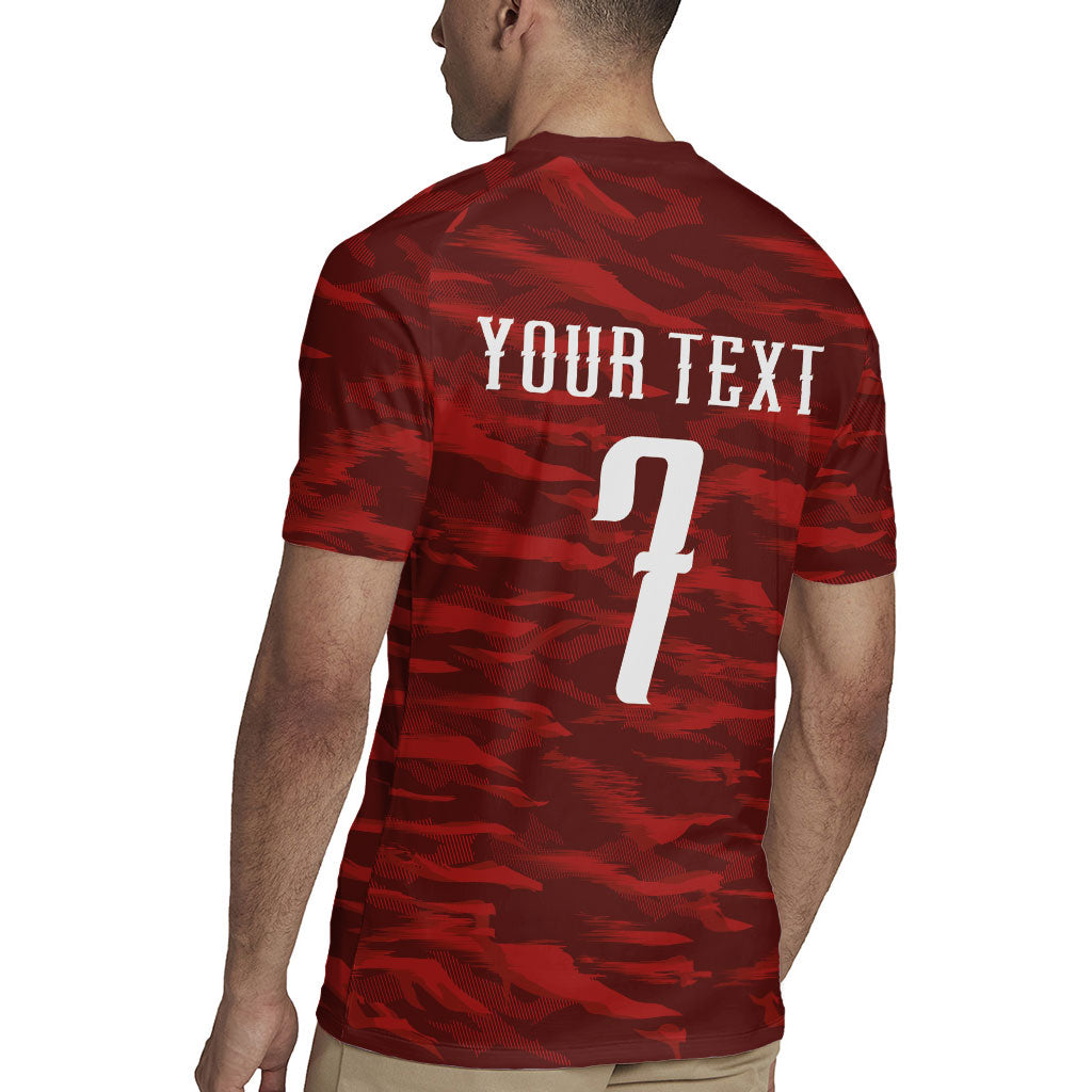 Custom South Korea National Football Rugby Jersey Tigers-Taegeuk Warriors Red