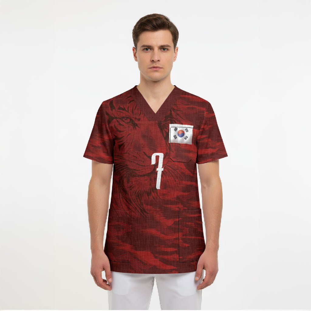 Custom South Korea National Football Scrub Top Tigers-Taegeuk Warriors Red