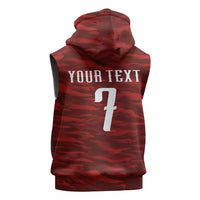 Custom South Korea National Football Sleeveless Hoodie Tigers-Taegeuk Warriors Red