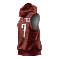 Custom South Korea National Football Sleeveless Hoodie Tigers-Taegeuk Warriors Red