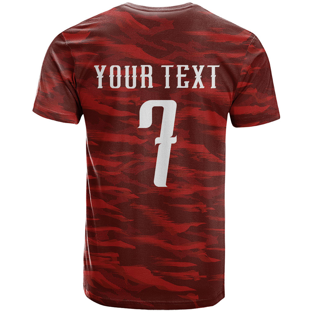 Custom South Korea National Football T Shirt Tigers-Taegeuk Warriors Red