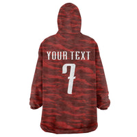 Custom South Korea National Football Wearable Blanket Hoodie Tigers-Taegeuk Warriors Red
