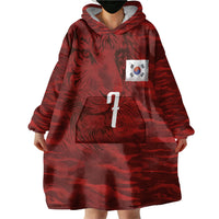 Custom South Korea National Football Wearable Blanket Hoodie Tigers-Taegeuk Warriors Red