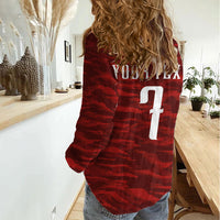 Custom South Korea National Football Women Casual Shirt Tigers-Taegeuk Warriors Red