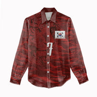 Custom South Korea National Football Women Casual Shirt Tigers-Taegeuk Warriors Red