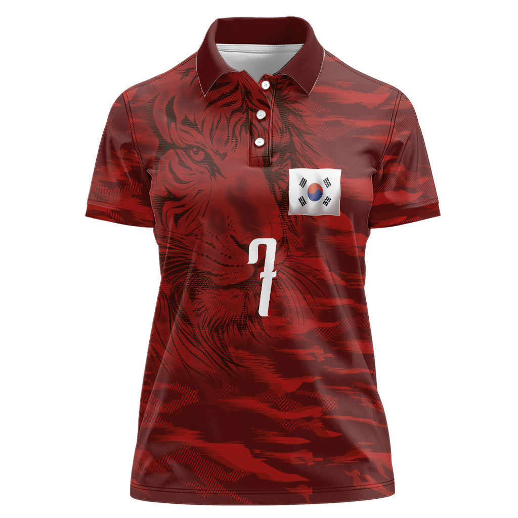 Custom South Korea National Football Women Polo Shirt Tigers-Taegeuk Warriors Red