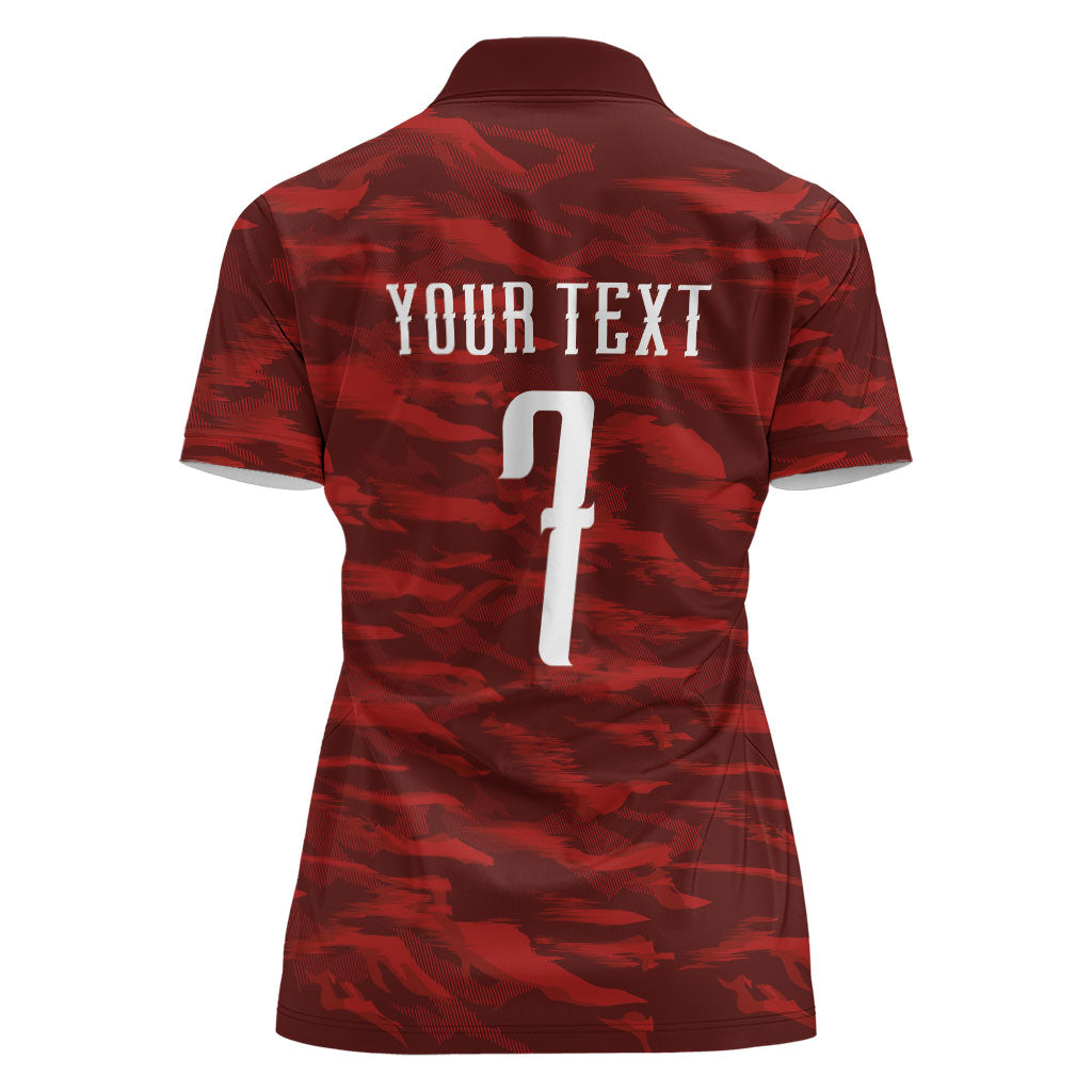 Custom South Korea National Football Women Polo Shirt Tigers-Taegeuk Warriors Red