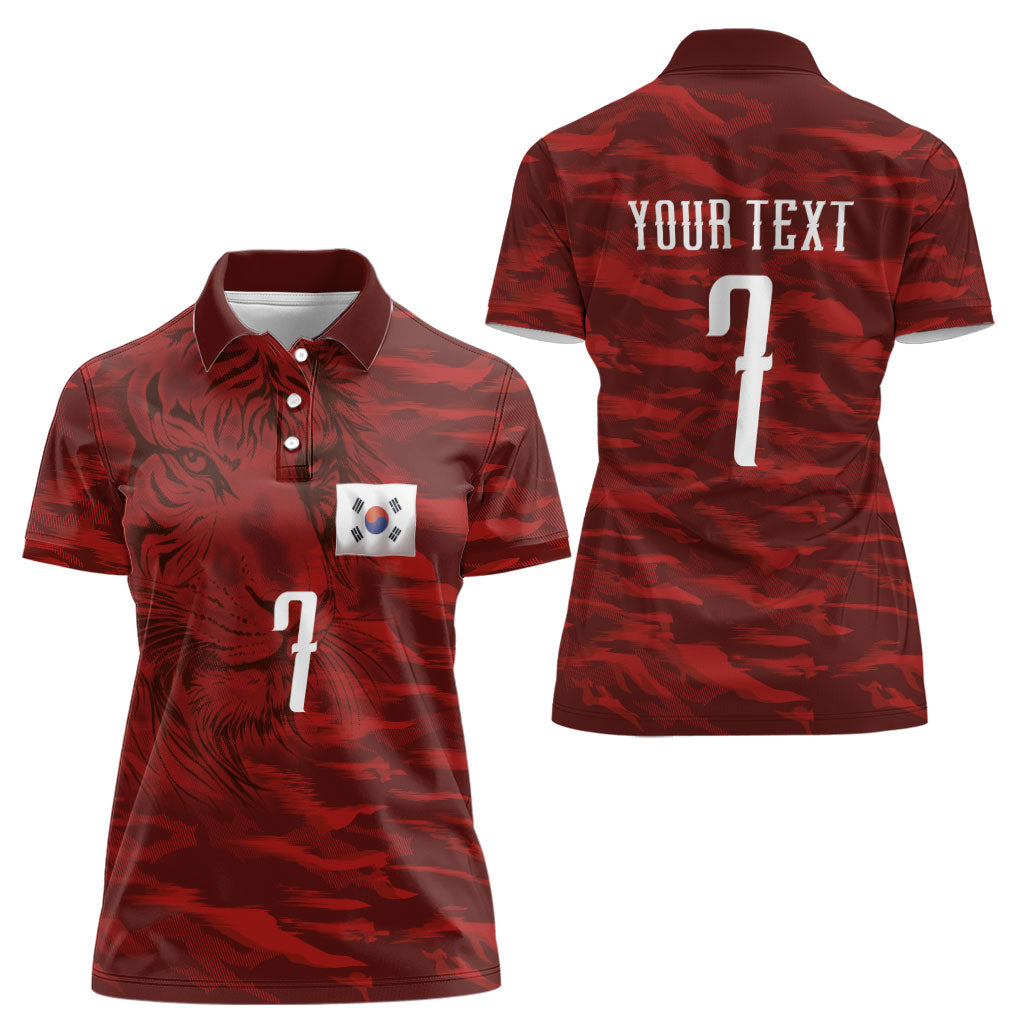 Custom South Korea National Football Women Polo Shirt Tigers-Taegeuk Warriors Red