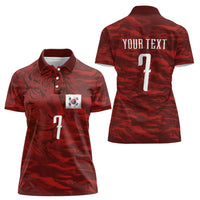 Custom South Korea National Football Women Polo Shirt Tigers-Taegeuk Warriors Red