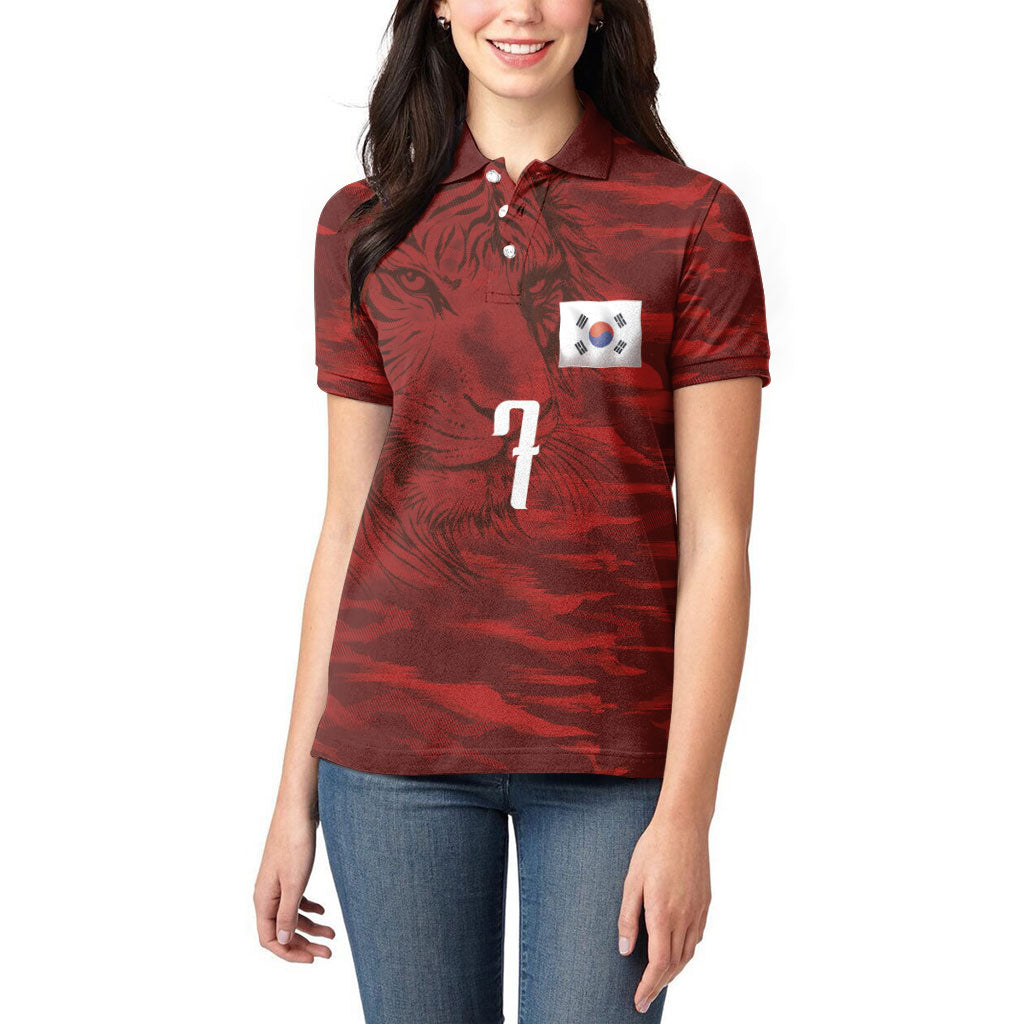 Custom South Korea National Football Women Polo Shirt Tigers-Taegeuk Warriors Red
