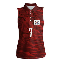 Custom South Korea National Football Women Sleeveless Polo Shirt Tigers-Taegeuk Warriors Red