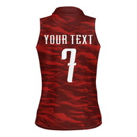 Custom South Korea National Football Women Sleeveless Polo Shirt Tigers-Taegeuk Warriors Red