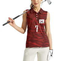 Custom South Korea National Football Women Sleeveless Polo Shirt Tigers-Taegeuk Warriors Red