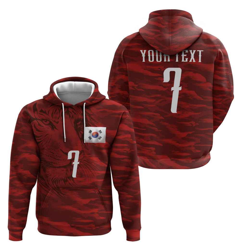 Custom South Korea National Football Zip Hoodie Tigers-Taegeuk Warriors Red
