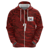Custom South Korea National Football Zip Hoodie Tigers-Taegeuk Warriors Red