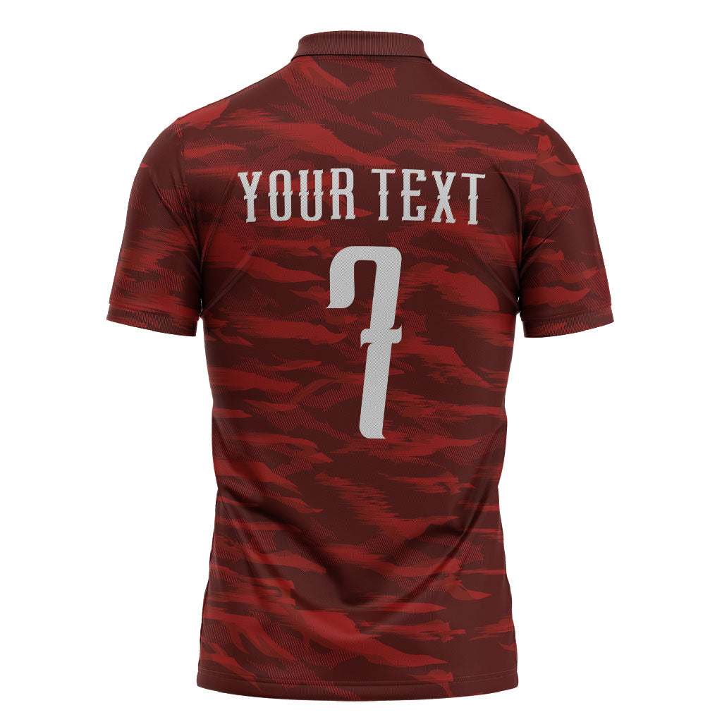 Custom South Korea National Football Zipper Polo Shirt Tigers-Taegeuk Warriors Red