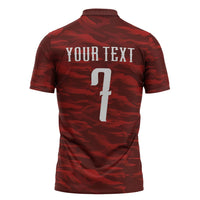 Custom South Korea National Football Zipper Polo Shirt Tigers-Taegeuk Warriors Red