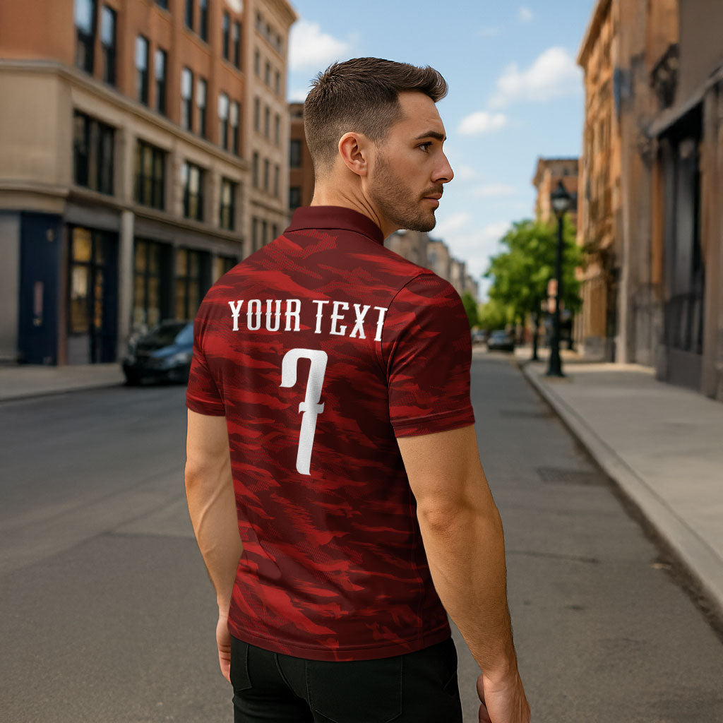 Custom South Korea National Football Zipper Polo Shirt Tigers-Taegeuk Warriors Red